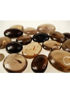 1 kg Handst&uuml;cken Handschmeichler Trommelstein Madagaskar Rauchquarz / Morion poliert