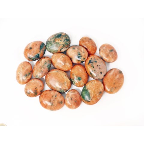 1 kg Handst&uuml;cken Handschmeichler Trommelstein Madagaskar Calcit orange poliert Heilstein Edelstein getrommelt Steinheilkunde