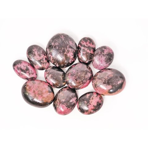 1 kg Handst&uuml;cken Handschmeichler Trommelstein Madagaskar Rhodonit  poliert