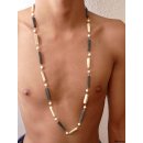 Retrostyle Horn + Knochenkette DDR 5 = 90 cm Vintage Garagenfund 80 er Jahre