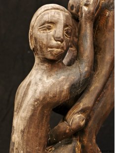 MF371 Skulptur der Sakalava kopulierendes Paar 55  cm ca.1985