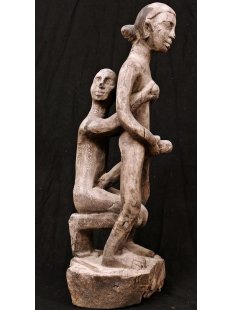 MF375 Skulptur der Sakalava kopulierendes Paar 70 cm ca.1985