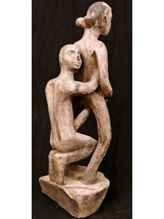 MF375 Skulptur der Sakalava kopulierendes Paar 70 cm ca.1985