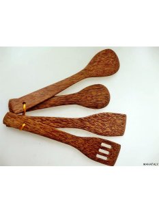 Vietnam Kokosholz K&uuml;chenset 4 Ger&auml;te 25 - 30 cm