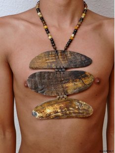 Hornkette Hamulett Rohhorn gecremt  52 cm = Code I