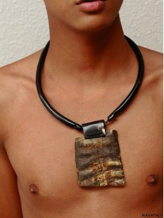 Hornkette Wave Rohhorn gecremt 50 cm = Code I