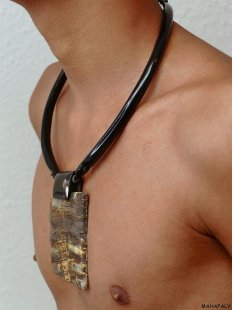 Hornkette Wave Rohhorn gecremt 50 cm = Code I