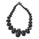 Hornkette Oceanstone schwarz poliert 45 cm = Code I