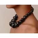 Hornkette Oceanstone schwarz poliert 45 cm = Code I