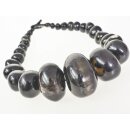 Hornkette Oceanstone schwarz poliert 45 cm = Code I