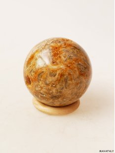 K109  fossiles und versteinertes Holz silifiziert Kugel Madagaskar  575 g D 70 mm