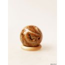 K120  fossiles und versteinertes Holz silifiziert Kugel Madagaskar  470 g D 68 mm