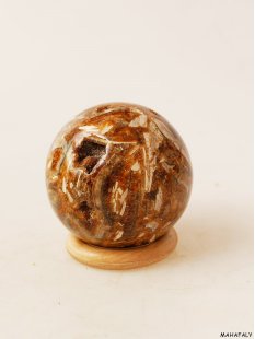 K131  fossiles und versteinertes Holz silifiziert Kugel...