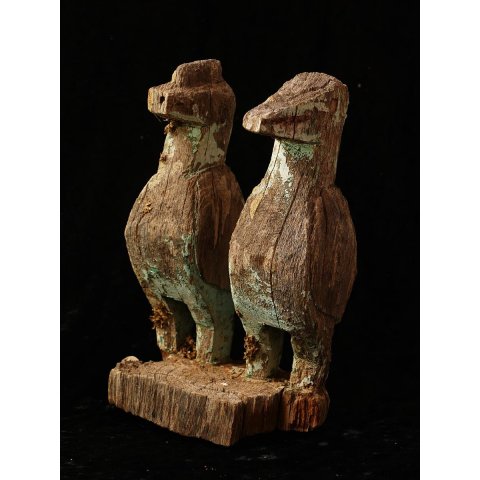 MF414 AloAlo Kopfskulptur der Sakalava Vogelpaar 28 cm 1960