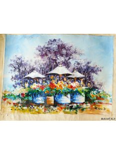 &Ouml;lgem&auml;lde Nr.17 von Eric 45 x 30 Blumenmarkt im...