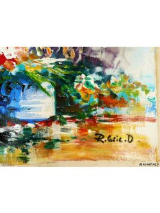 &Ouml;lgem&auml;lde Nr.17 von Eric 45 x 30 Blumenmarkt im...