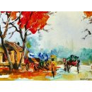 &Ouml;lgem&auml;lde Nr.21 von Eric 45 x 30 Rickschas im Schlamm