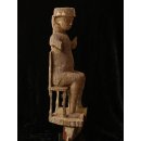 MF030 AloAlo Kopfskulptur von Grabstele der Mahafaly Beamter auf Stuhl 50 cm ca. 1975