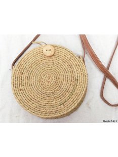 Raffia Bast Raphia Umh&auml;ngetasche Disc natur 30 cm Code gelb