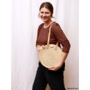 Raffia Bast Raphia Umh&auml;ngetasche Disc natur 30 cm Code gelb