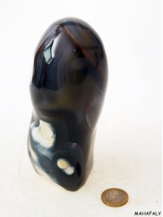 AS02 Achat Skulptur poliert 14 cm original Madagaskar 1130 g