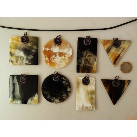 Horn Anh&auml;nger Nasram 4 cm in 5 Formen poliert = Code C