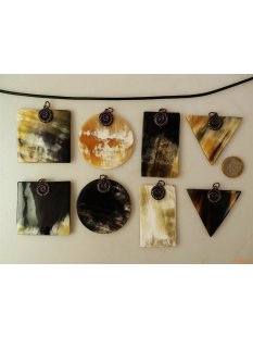 Horn Anh&auml;nger Nasram 4 cm in 5 Formen poliert = Code C