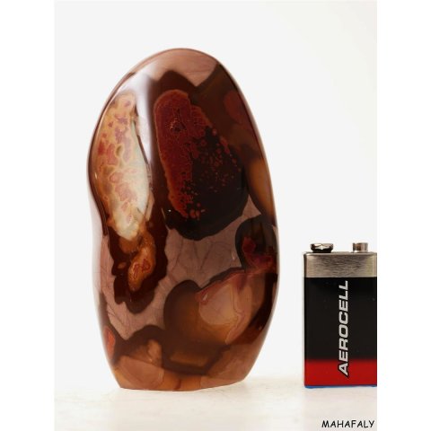 JaS22 Skulptur Freeform polychromer Madagaskar Jaspis 12 cm 480 g