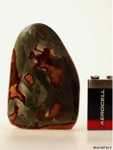 JaS33 Skulptur Freeform polychromer Madagaskar Jaspis 9,5...