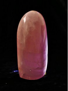 RQS03 Rosenquarz Skulptur poliert Freeform 13 cm original...