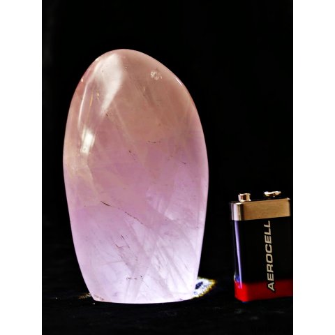 RQS14 Rosenquarz Skulptur poliert Freeform 11,5 cm original Madagaskar 550 g