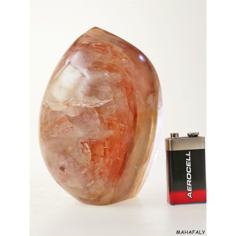 BKSH19 Bergkristall H&auml;matit Madagaskar Freeform Skulptur 12,5 cm 1060 g