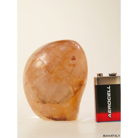 BKSH22 Bergkristall H&auml;matit Madagaskar Freeform Skulptur 8,5 cm 500 g