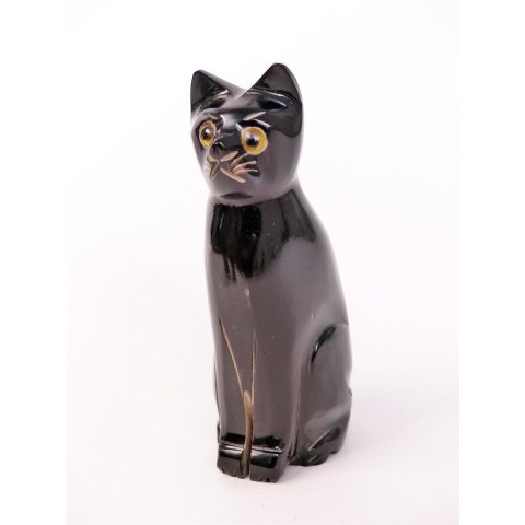 Hornfigur Katze = Code E  schwarz 12 cm