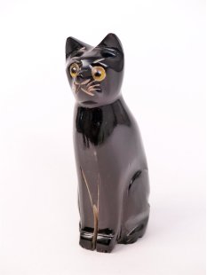 Hornfigur Katze = Code E  schwarz 12 cm