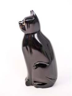 Hornfigur Katze = Code E  schwarz 12 cm