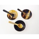 Horn Schale klein  6,5 cm rund mit L&ouml;ffel=  Code C
