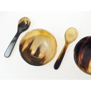 Horn Schale klein  6,5 cm rund mit L&ouml;ffel=  Code C