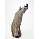 Hornfigur Nashorn grau graviert 20 cm =  Code I