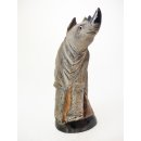 Hornfigur Nashorn grau graviert 20 cm =  Code I