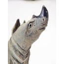 Hornfigur Nashorn grau graviert 20 cm =  Code I