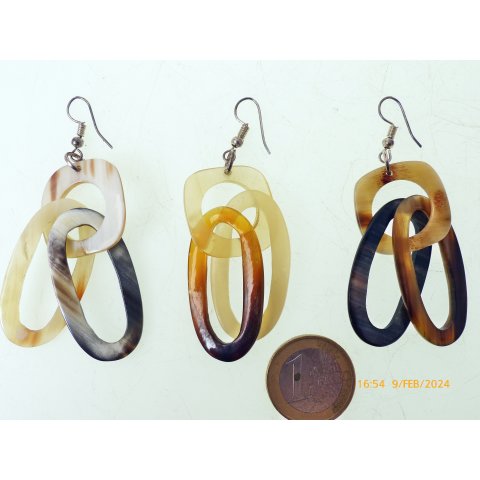 1 Paar Horn Ohrh&auml;nger / Ohrring 50 mm Rivo4 = Code C