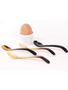 Horn Eierl&ouml;ffel geschwungener Griff 4 St&uuml;ck 1A...