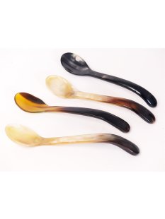 Horn Eierl&ouml;ffel geschwungener Griff 4 St&uuml;ck 1A...