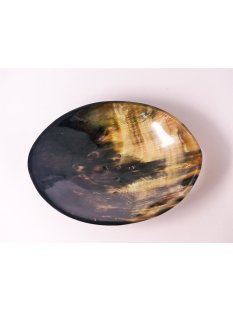 Horn Seifenschale mit Fu&szlig; oval 17 x 13 cm 1A Qualit&auml;t = Code E