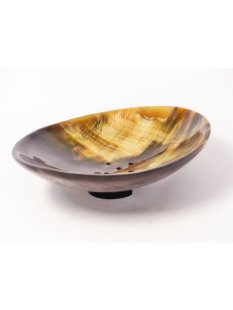 Horn Seifenschale mit Fu&szlig; oval 17 x 13 cm 1A Qualit&auml;t = Code E