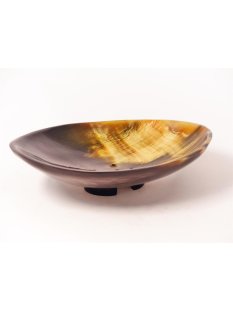 Horn Seifenschale mit Fu&szlig; oval 17 x 13 cm 1A Qualit&auml;t = Code E