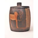 Boite &acute;de Mahafaly Vorratsdosen aus Weichholz mit naiver Brandmalerei ca.14 cm hoch = Code D