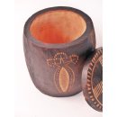 Boite &acute;de Mahafaly Vorratsdosen aus Weichholz mit naiver Brandmalerei ca.14 cm hoch = Code D