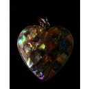 Perlmutt Anh&auml;nger echt Abalone beidseitig Herz 4,5 x 4 cm = Code C